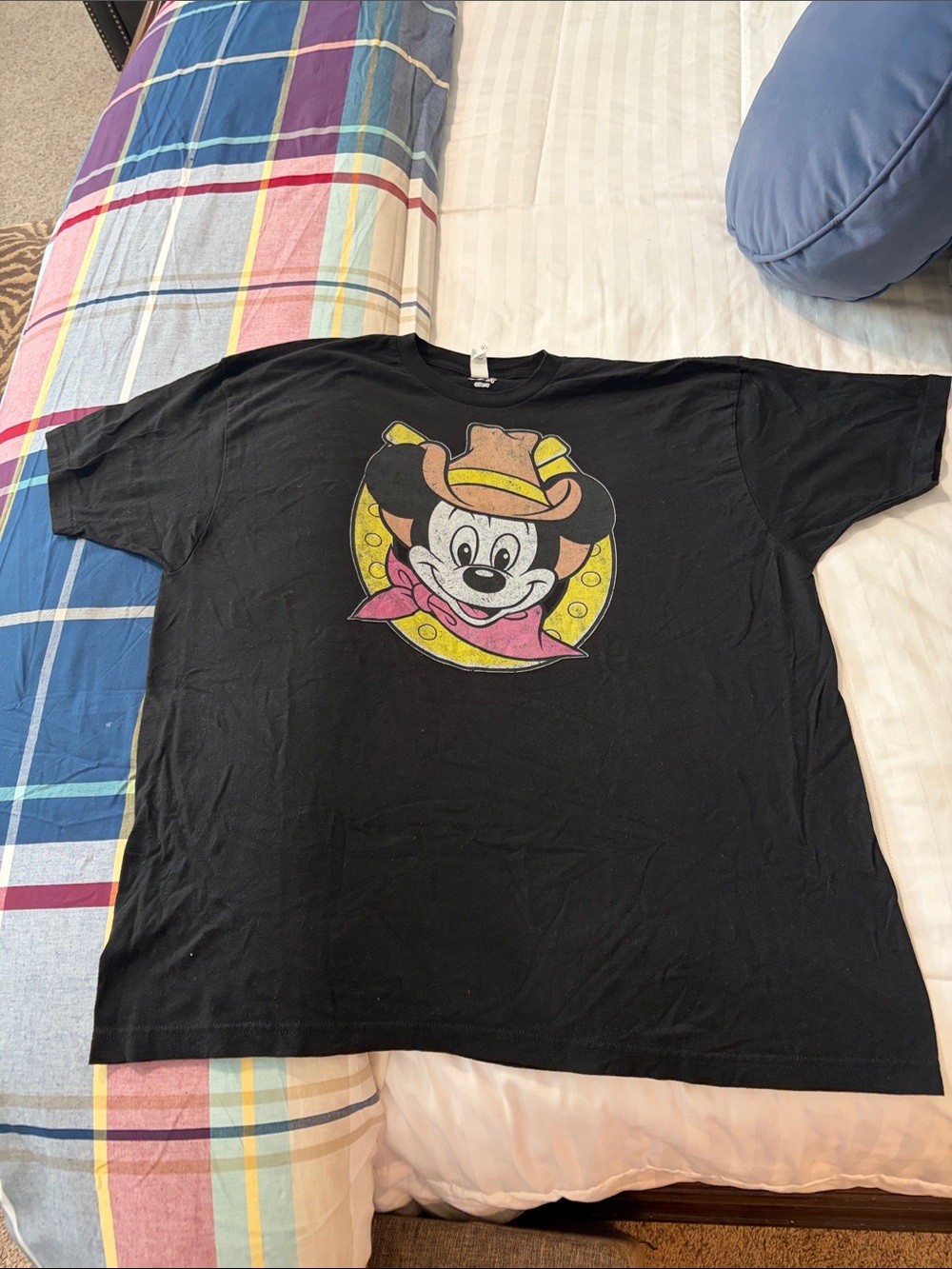 Black Mickey Mouse Cowboy Graphic Tee - Mens Shirts & Tops